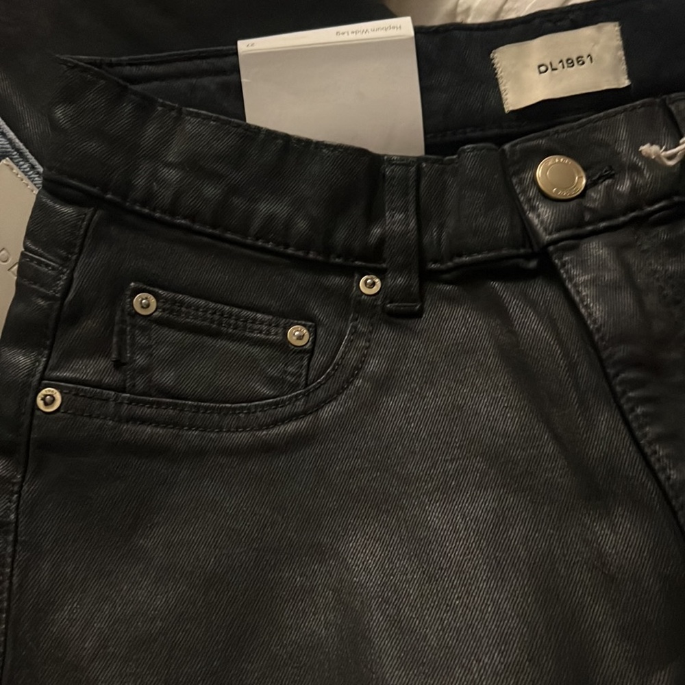 DL1961 Black Wide Leg Flare Jeans - Picture 9 of 9